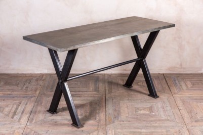 zinc top bar height table